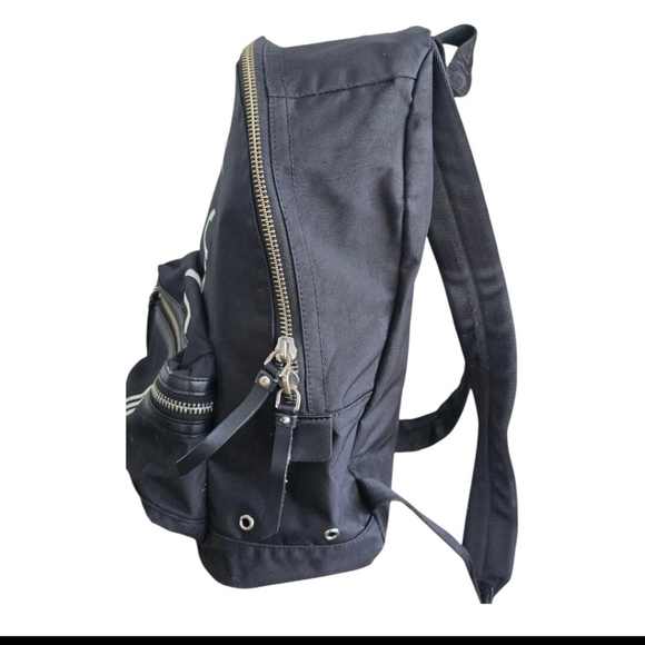 MARC JACOBS Backpack Rucksack Black White Women Large Nylon Authentic - Picture 4 of 14